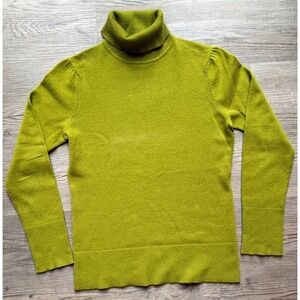 Womens M Green 100% Cashmere Turtleneck Sweater Victor